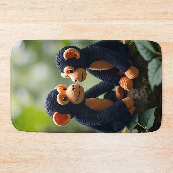 Item preview, Two stuffed monkey toys in warm light designed and sold by Mianku | Für das Leben.