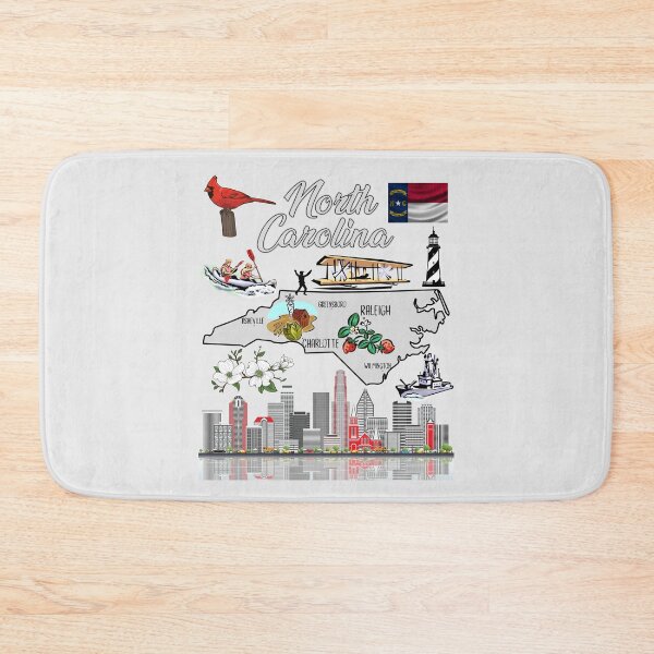 Item preview, North Carolina Pride: Iconic State Symbols & Skyline Map designed and sold by mashmosh.