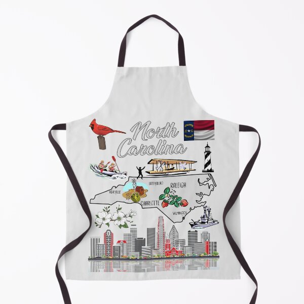Item preview, North Carolina Pride: Iconic State Symbols & Skyline Map designed and sold by mashmosh.
