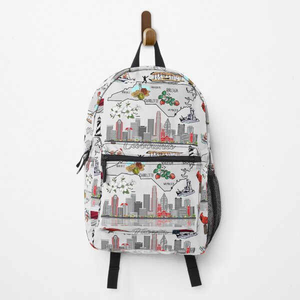 Item preview, North Carolina Pride: Iconic State Symbols & Skyline Map designed and sold by mashmosh.