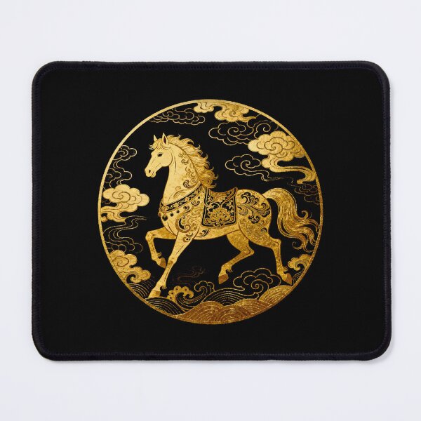 Item preview, Golden Celestial Horse in Auspicious Cloud Medallion designed and sold by zzz888.
