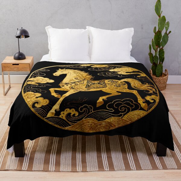 Item preview, Golden Celestial Horse in Auspicious Cloud Medallion designed and sold by zzz888.