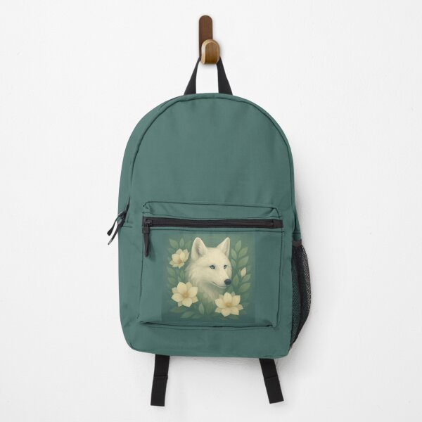 Item preview, Arctic Wolf Blossom Spirit – Soft Floral Geometric Wildlife Art designed and sold by GeoWild Designs.