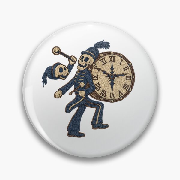 Item preview, Embroidered Skeleton Marcher – Dark Parade Patch Art Midnight Parade Skeleton – Embroidered Gothic Patch designed and sold by Gurjeetpixelart.
