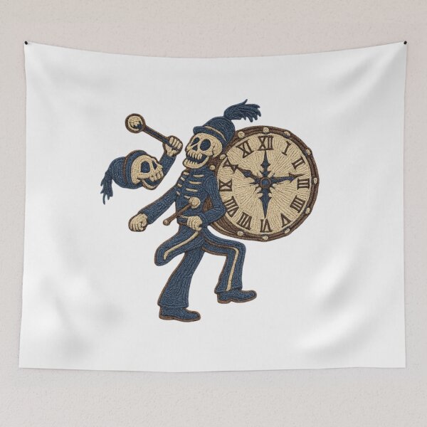 Item preview, Embroidered Skeleton Marcher – Dark Parade Patch Art Midnight Parade Skeleton – Embroidered Gothic Patch designed and sold by Gurjeetpixelart.