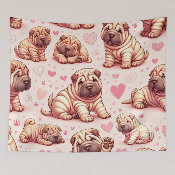 Item preview, Adorable Shar Pei Puppy Pattern designed and sold by Wags & Tails.