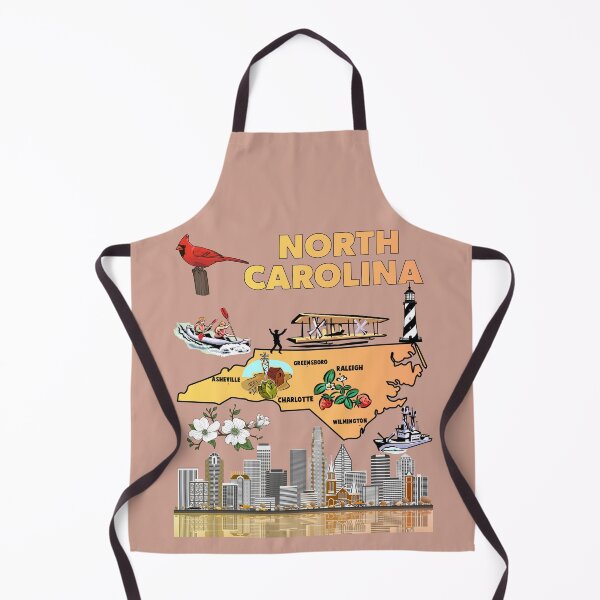 Item preview, North Carolina Pride, Vintage State Map with Cardinal & Dogwood designed and sold by mashmosh.