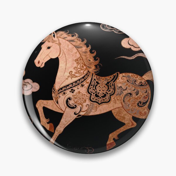 Item preview, Rose Gold Celestial Horse in Auspicious Cloud Circle designed and sold by zzz888.
