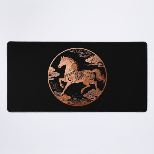 Item preview, Rose Gold Celestial Horse in Auspicious Cloud Circle designed and sold by zzz888.