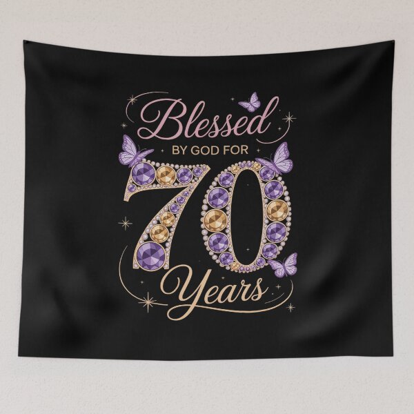 Item preview, Womens Blessed By God For 70 Years Old 70th Birthday B-Day Party designed and sold by khorbiasieno.