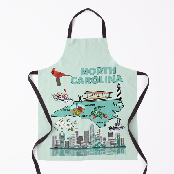 Item preview, North Carolina, State Map & Iconic Landmarks Tee designed and sold by mashmosh.