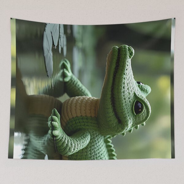 Item preview, Climbing caiman with reflection in the water designed and sold by Mianku | Für das Leben.