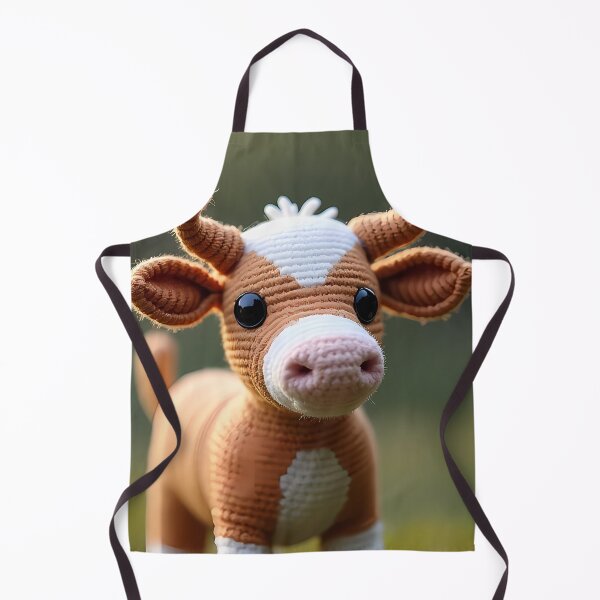 Item preview, Crocheted cow in a green meadow designed and sold by Mianku | Für das Leben.