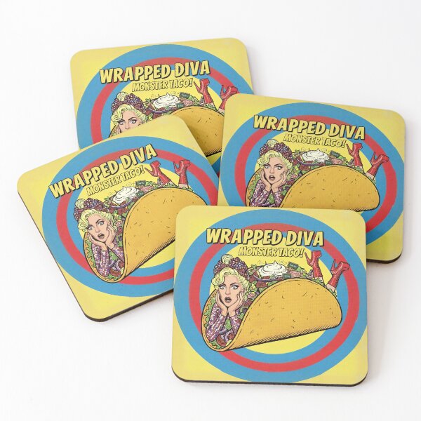 Item preview, WRAPPED DIVA MONSTER TACO - The Ultimate Retro Pop Art Food Design! designed and sold by SammyMorry.