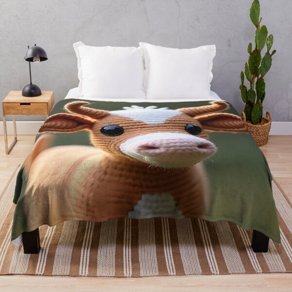 Item preview, Crocheted cow in a green meadow designed and sold by Mianku | Für das Leben.