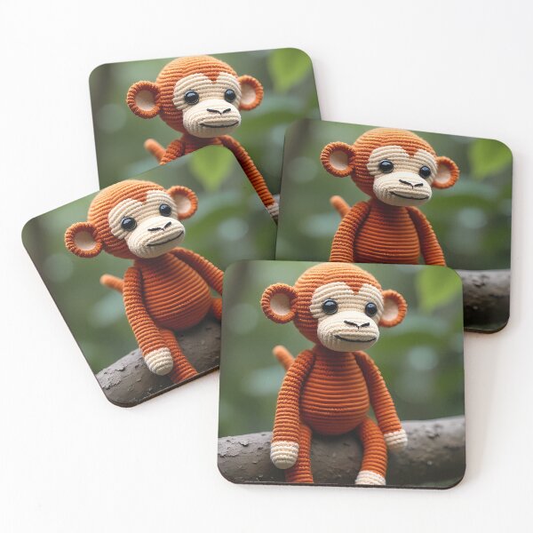 Item preview, Crocheted monkey sitting on a branch designed and sold by Mianku | Für das Leben.