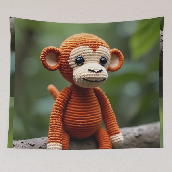 Item preview, Crocheted monkey sitting on a branch designed and sold by Mianku | Für das Leben.