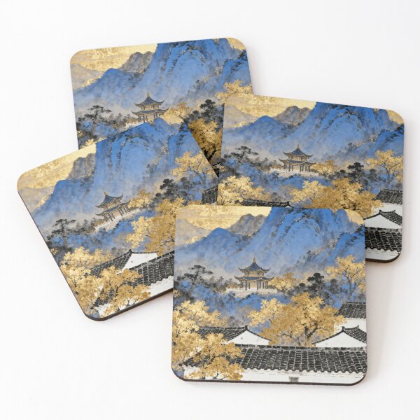 Item preview, Majestic Blue Mountains and Golden Pavilion Landscape designed and sold by zzz888.