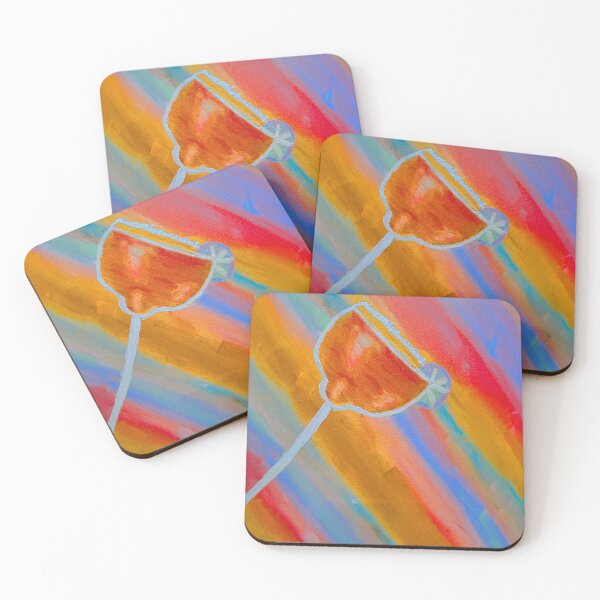 Item preview, Tropical Cocktail Art – Vibrant Rainbow Brushstroke Painting designed and sold by MadeInNapTime.