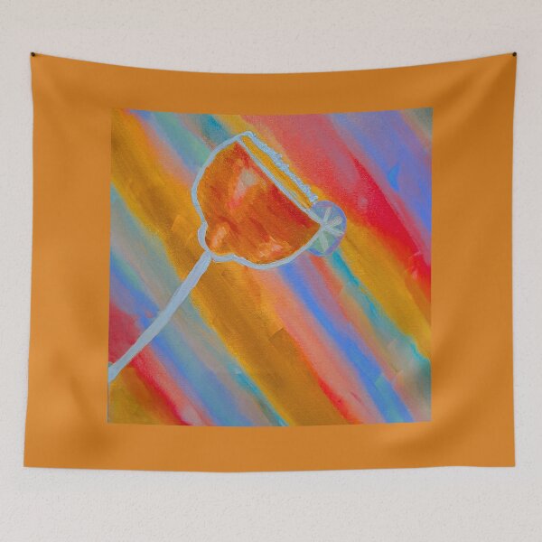 Item preview, Tropical Cocktail Art – Vibrant Rainbow Brushstroke Painting designed and sold by MadeInNapTime.