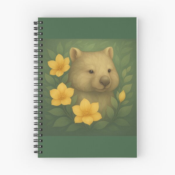 Item preview, Wombat Bloom Spirit – Floral Geometric Wombat Illustration designed and sold by GeoWild Designs.