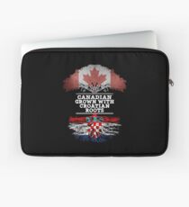Canadian Grown With Croatian Roots Gift For Croatian From Croatia - Croatia Flag in Roots Laptop Sleeve