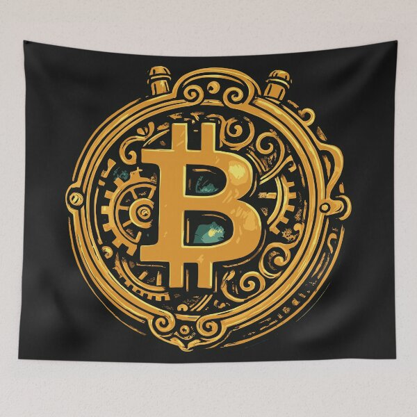 Item preview, Steampunk Bitcoin Emblem – Vintage Crypto Gear designed and sold by SeoulInkSoul.