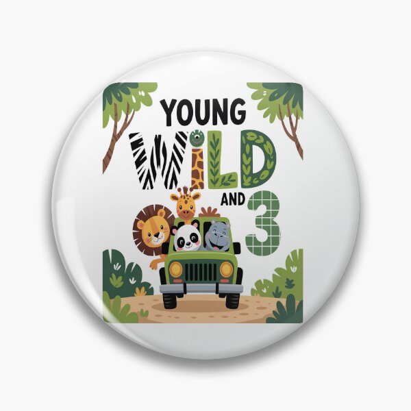 Item preview, 3rd Birthday Toddler Young Wild Three 3 Year Old Safari Zoo designed and sold by RonnasJackson.