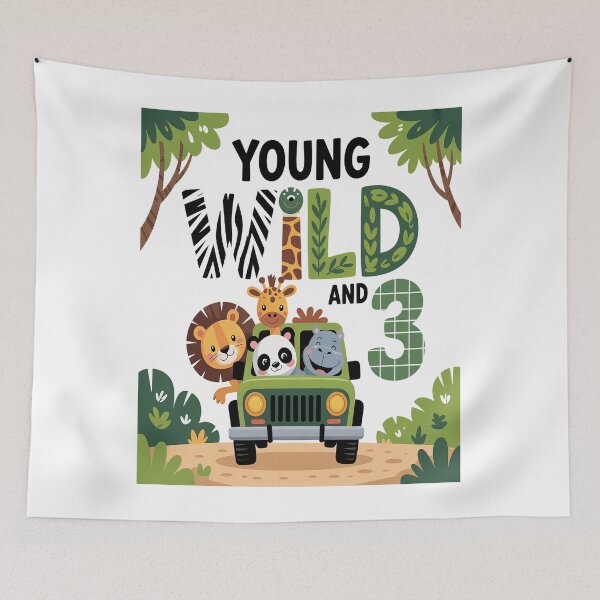 Item preview, 3rd Birthday Toddler Young Wild Three 3 Year Old Safari Zoo designed and sold by RonnasJackson.