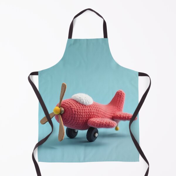 Item preview, Crocheted red toy airplane on blue designed and sold by Mianku | Für das Leben.