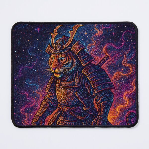 Item preview, Samurai Tiger Walking Through a Nebula — Redbubble Description designed and sold by Expl0rer.