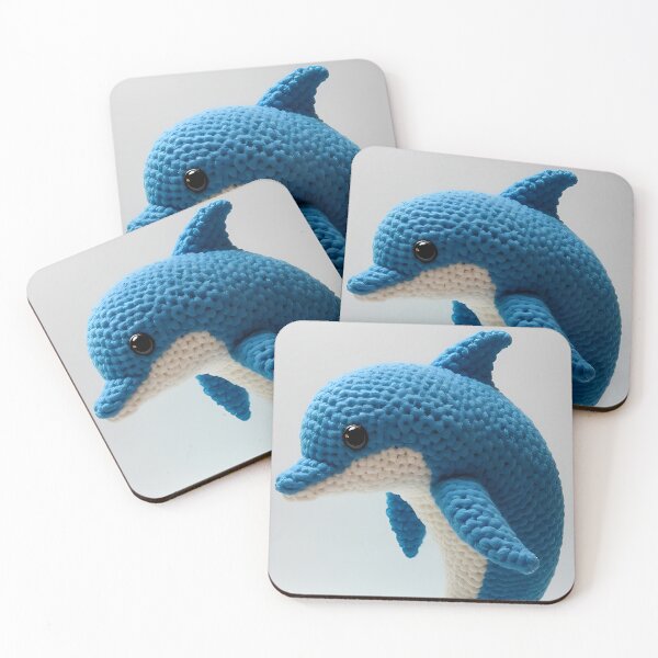 Item preview, Crocheted blue and white dolphin designed and sold by Mianku | Für das Leben.