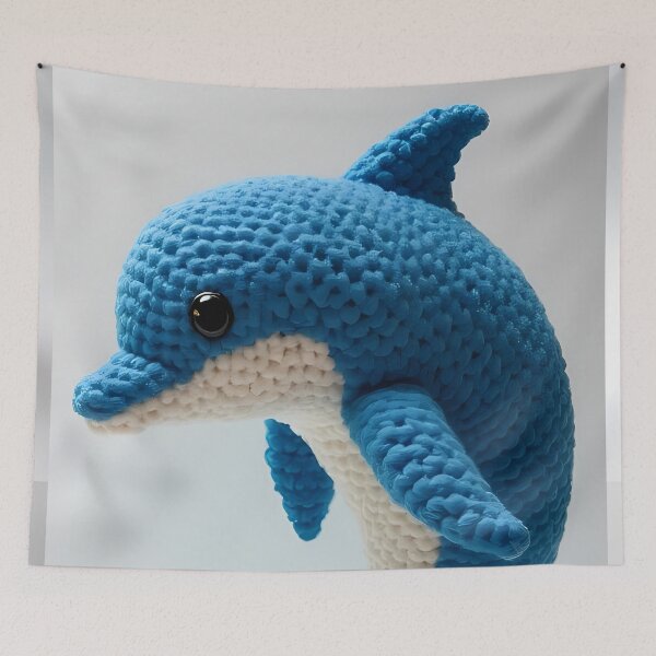 Item preview, Crocheted blue and white dolphin designed and sold by Mianku | Für das Leben.