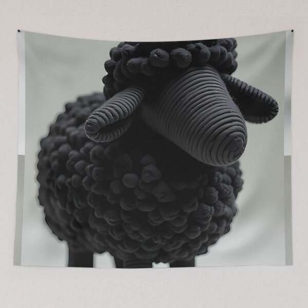 Item preview, Black sheep sculpture made of spirals and knobs designed and sold by Mianku | Für das Leben.