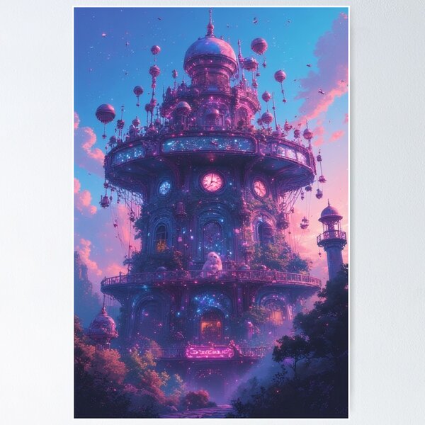 Item preview, Fantastic castle in pastel-colored skylight designed and sold by Mianku | Für das Leben.