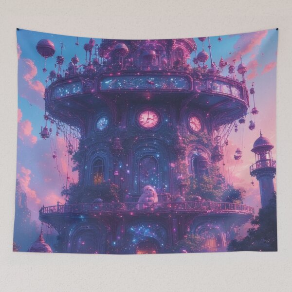 Item preview, Fantastic castle in pastel-colored skylight designed and sold by Mianku | Für das Leben.