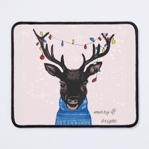 Item preview, Reindeer caught in Christmas Lights designed and sold by LauraCoxArt.