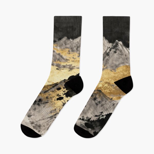 Item preview, Majestic Ink Mountains with Flowing Golden Mist designed and sold by zzz888.