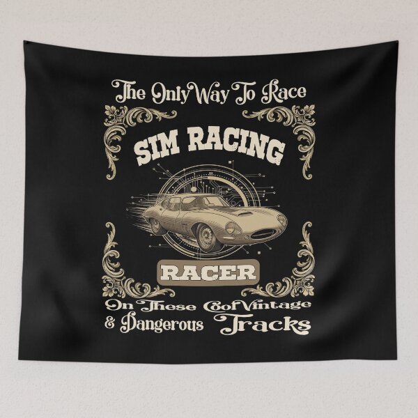Item preview, SIM RACING The Only Way To Race On These Cool & Dangerous Tracks RACER sim rig gamer racing games race simulator vintage road races designed and sold by Jt41.