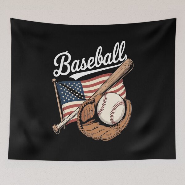 Item preview, American Flag Baseball Player Bat Fan Catcher Pitcher USA designed and sold by Rrettgison.