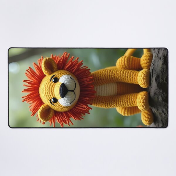Item preview, Crocheted lion sitting in nature designed and sold by Mianku | Für das Leben.