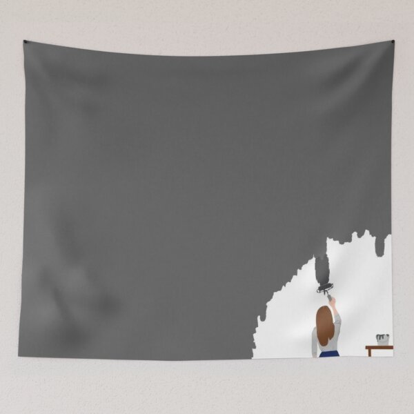 Item preview,  Minimal Girl Painting Wall – Grey Aesthetic Wall Art designed and sold by LunaArtology.