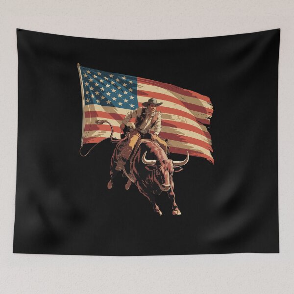 Item preview, Rodeo Cowboy Bull Rider Western Rustic designed and sold by VasilisLamArt.