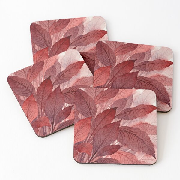 Item preview, Elegant Crimson and Burgundy Watercolor Leaves designed and sold by zzz888.