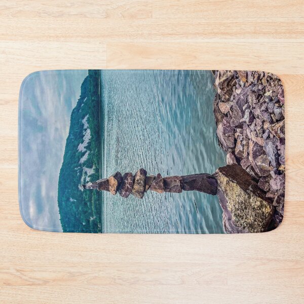 Item preview, Stone Balance Sculpture at Devils Lake – Nature Zen Photography Print designed and sold by aadventures.
