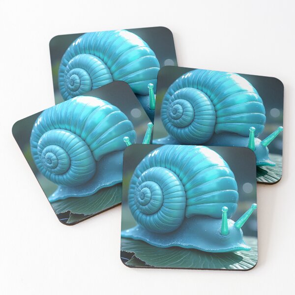 Item preview, Turquoise snail on a water lily leaf designed and sold by Mianku | Für das Leben.