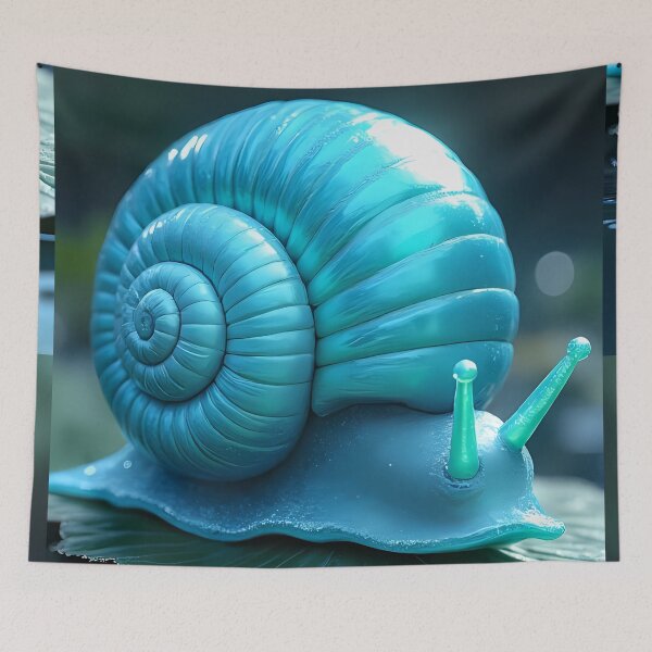 Item preview, Turquoise snail on a water lily leaf designed and sold by Mianku | Für das Leben.