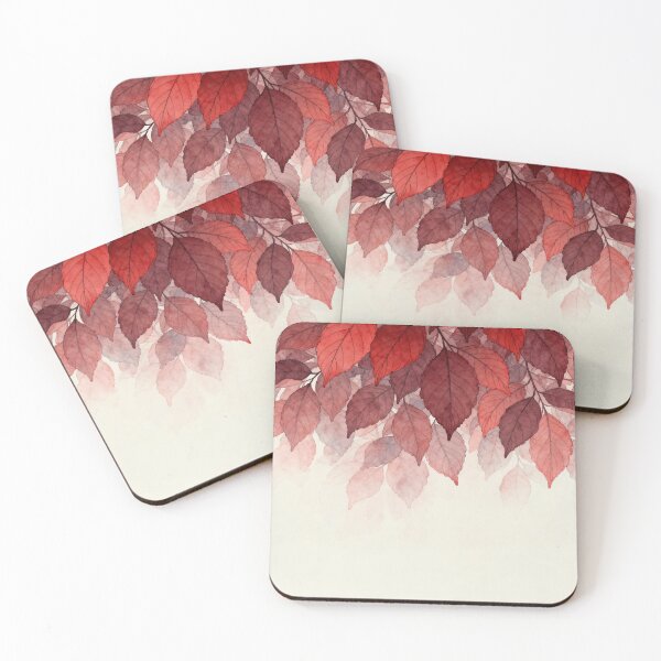 Item preview, Cascading Crimson and Pink Watercolor Leaf Canopy designed and sold by zzz888.