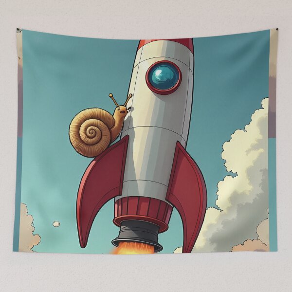 Item preview, Snail rides rocket into the sky designed and sold by Mianku | Für das Leben.