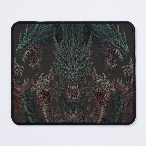 Item preview, Epic Multi-Headed Dragon Hydra – Dark Fantasy Monster Art designed and sold by TitanRN.
